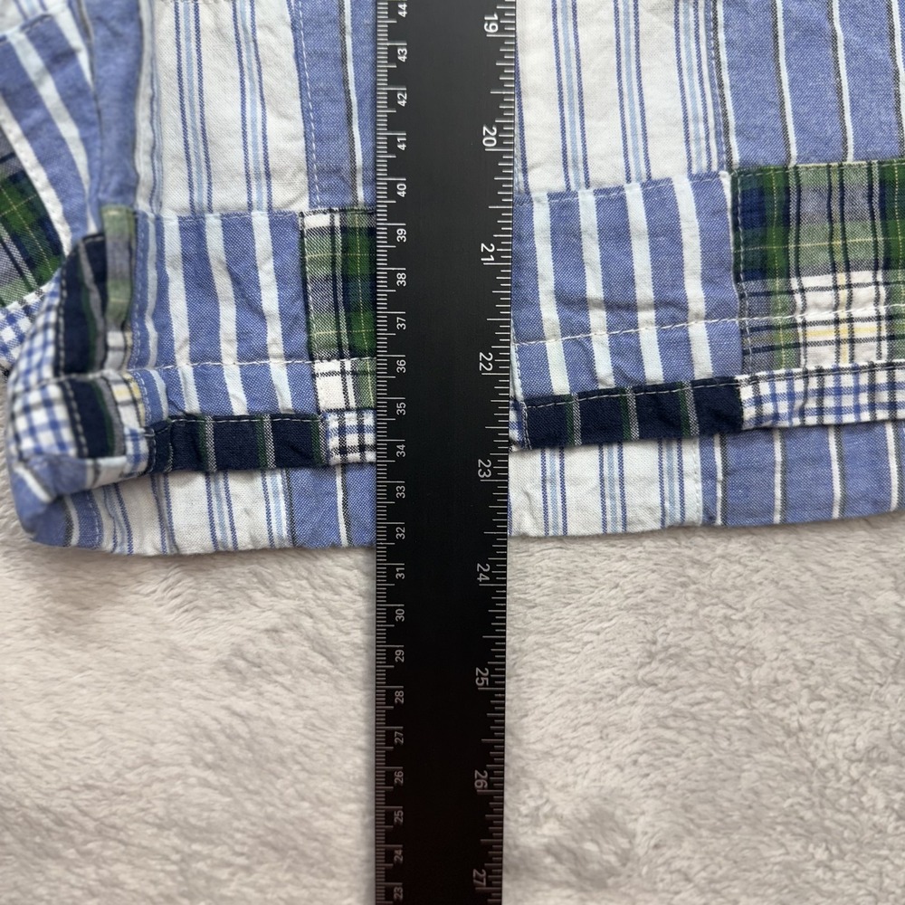 Tommy Hilfiger Shorts Mens 42 Blue Green Patchwork Madras Plaid Preppy Summer - Picture 6 of 11